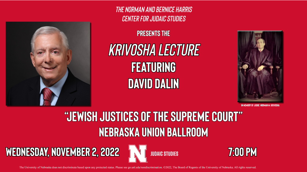 Krivosha Lecture with David Dalin on November 2, 2022
